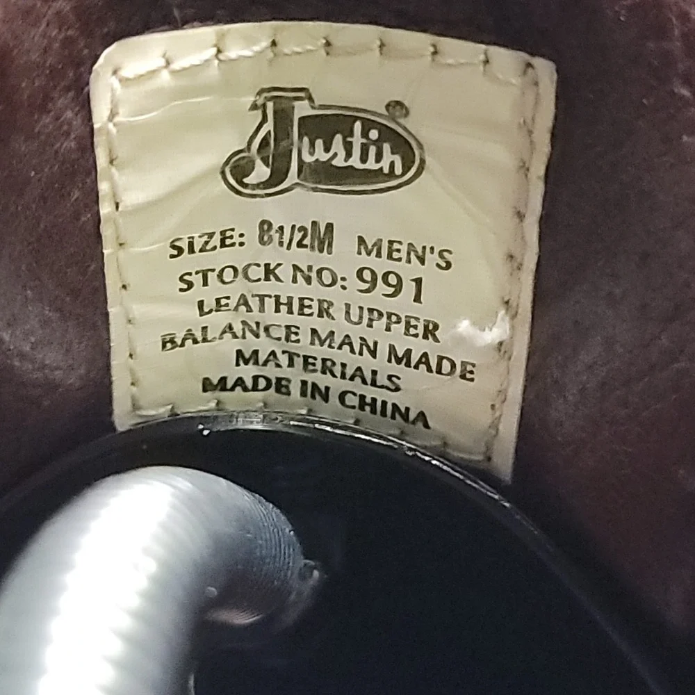 Justin 991 Chukka Boots Mens 8.5 M Brown Leather Lace Up Workwear Outdoor Rugged
